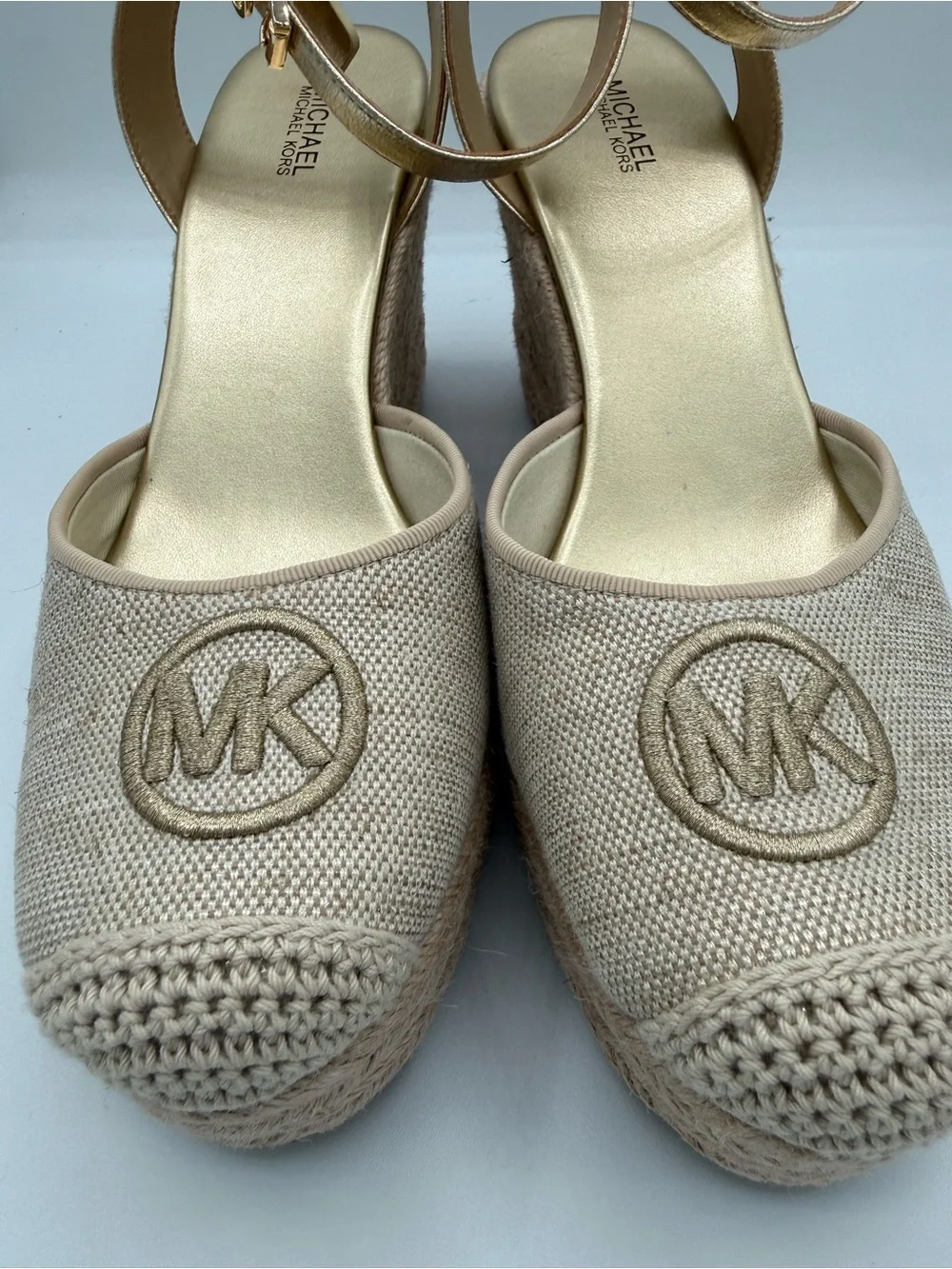Michael Kors Blush Espadrille Wedge with Ankle Strap